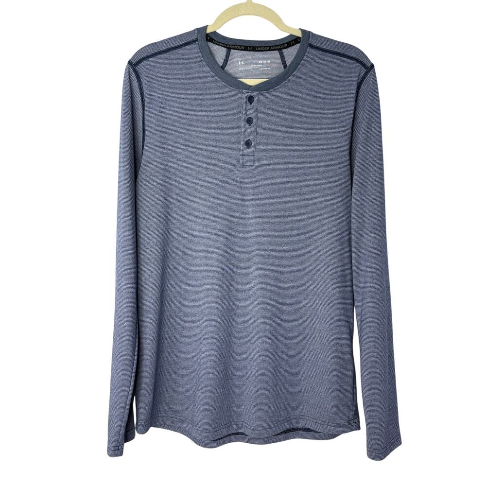Under Armour HeatGear Fitted Long Sleeve Henley Performance Shirt Medium